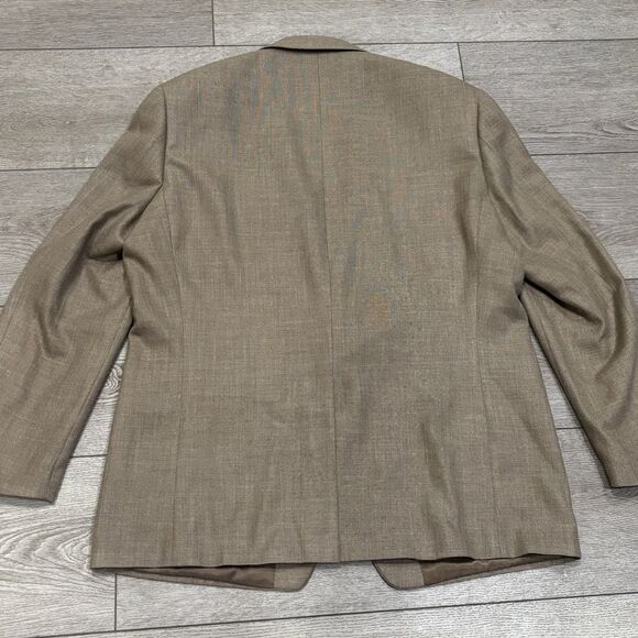 Vintage Lauren Ralph Lauren Jacket Men's 46L Brown Blazer Linen Poly Blend - Picture 5 of 10